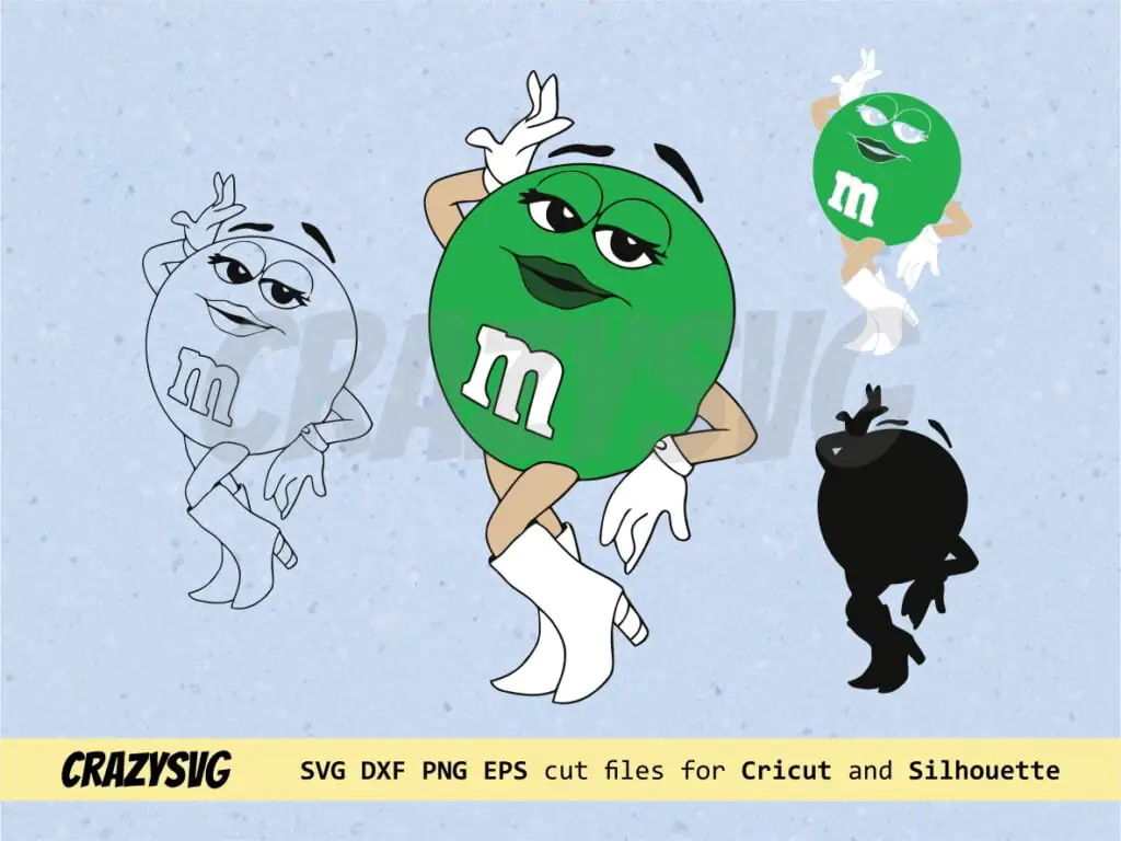 Green m&m Cut File M and M SVG Clipart